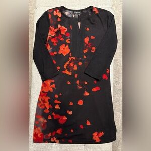 Black and Red Floral Dress